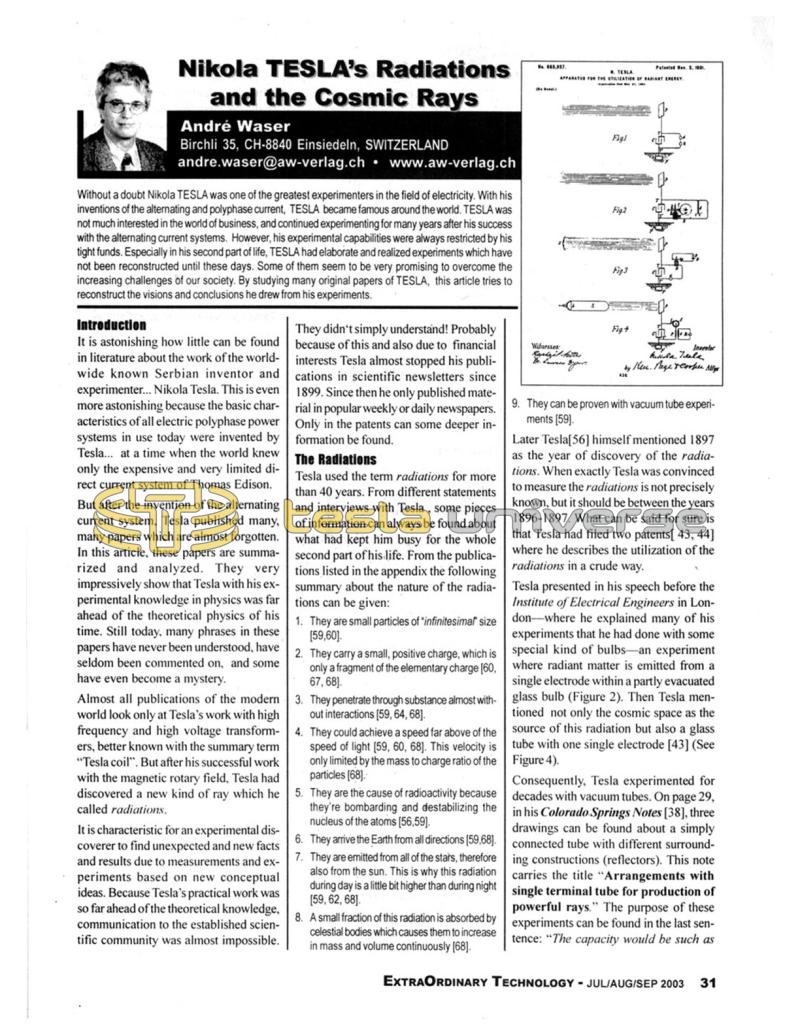 Preview of Nikola Tesla's Radiations and the Cosmic Rays article