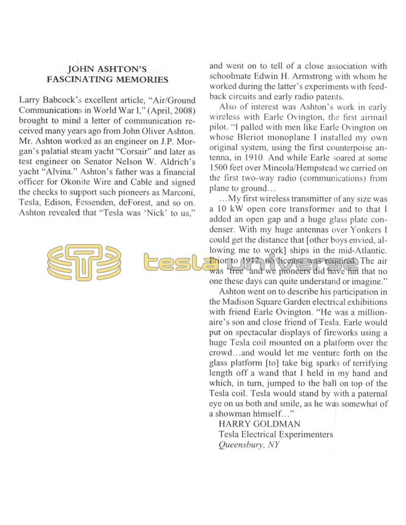 Preview of John Ashton's Fascinating Memories article