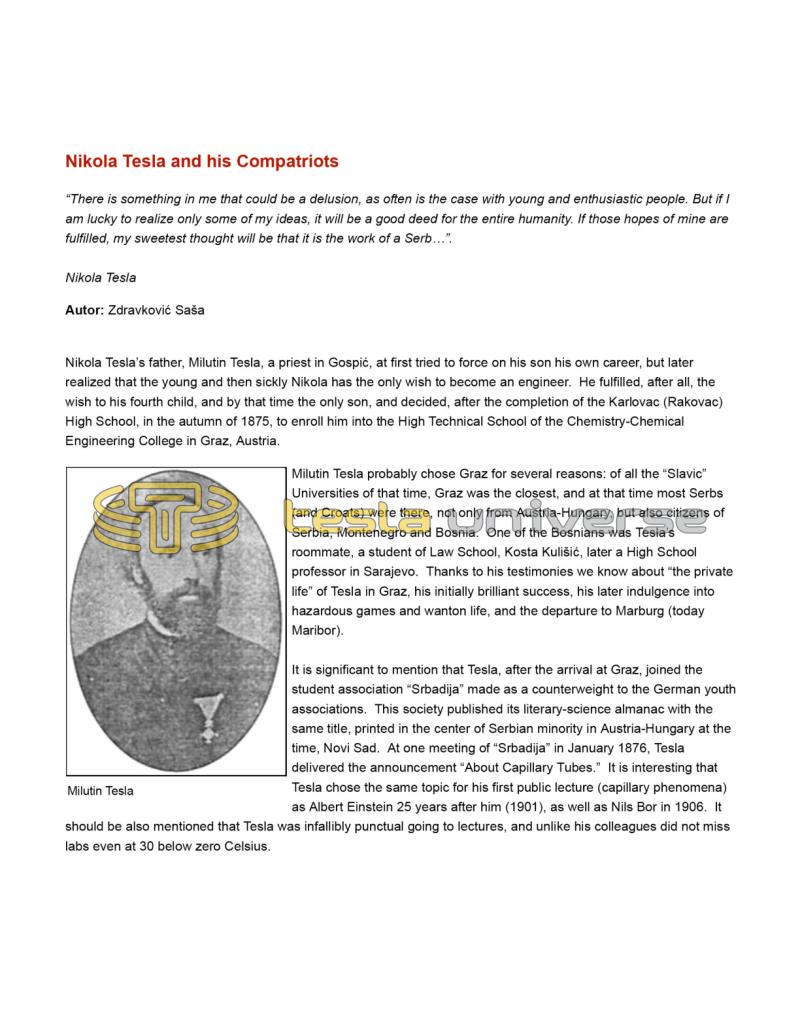 Preview of Nikola Tesla and His Compatriots article