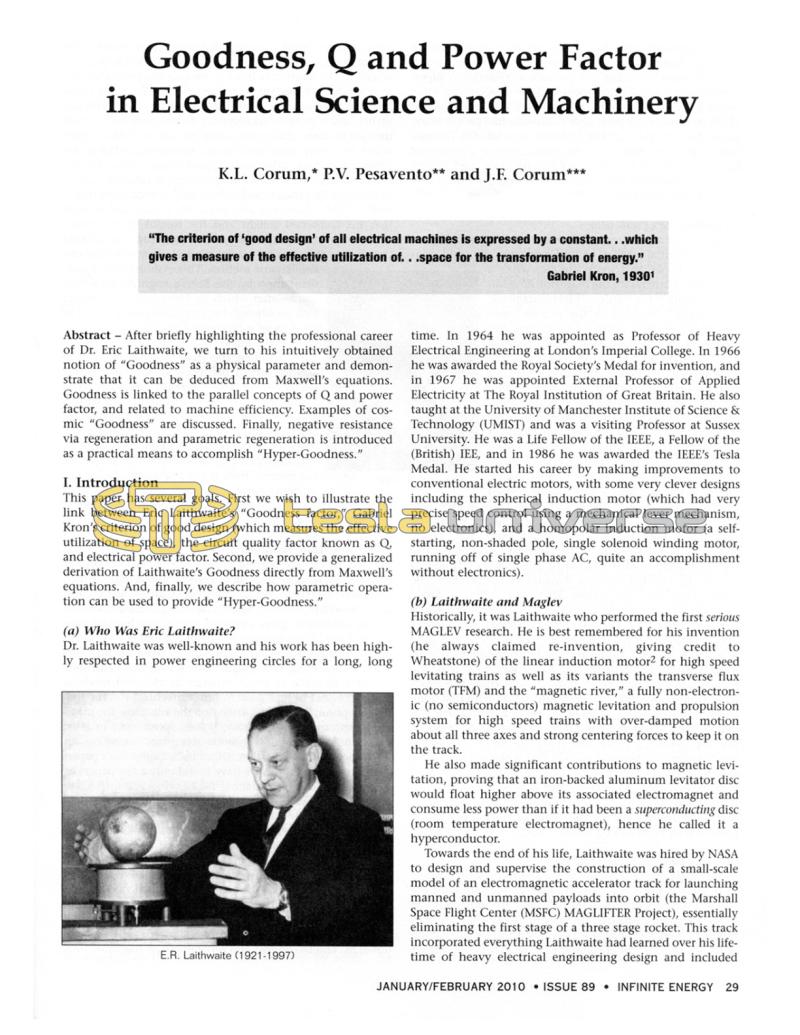 Preview of Goodness, Q and Power Factor in Electrical Science and Machinery article