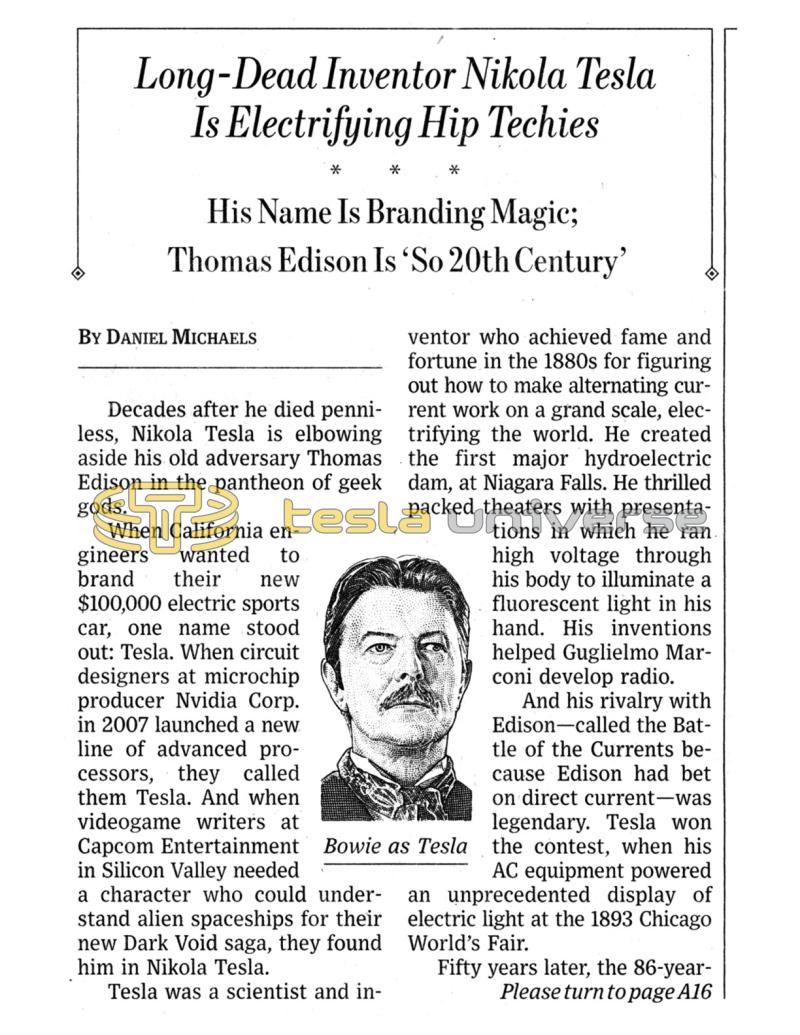 Preview of Long-Dead Inventor Nikola Tesla Is Electrifying Hip Techies article