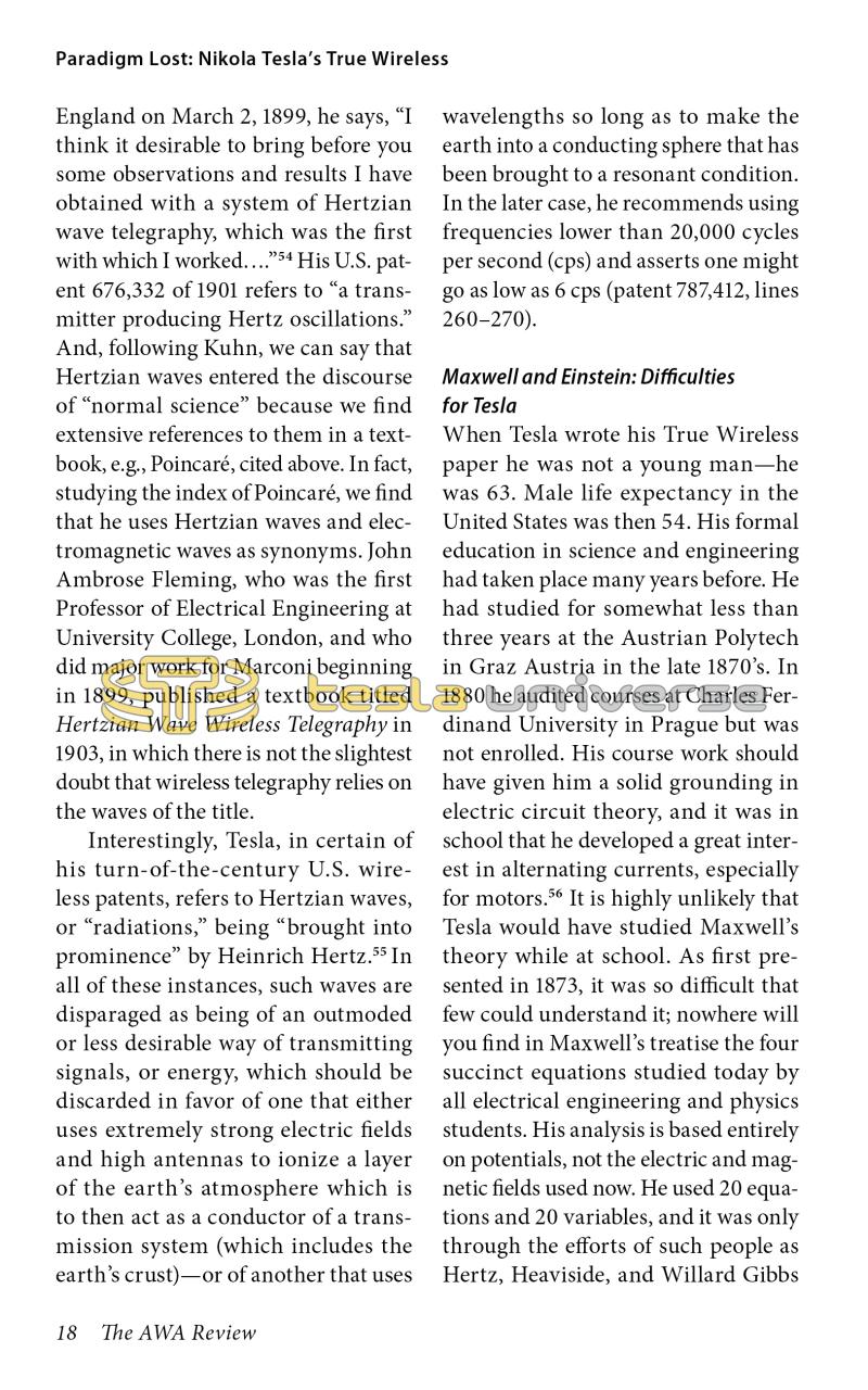 Paradigm Lost: Nikola Tesla's True Wireless - Page 18