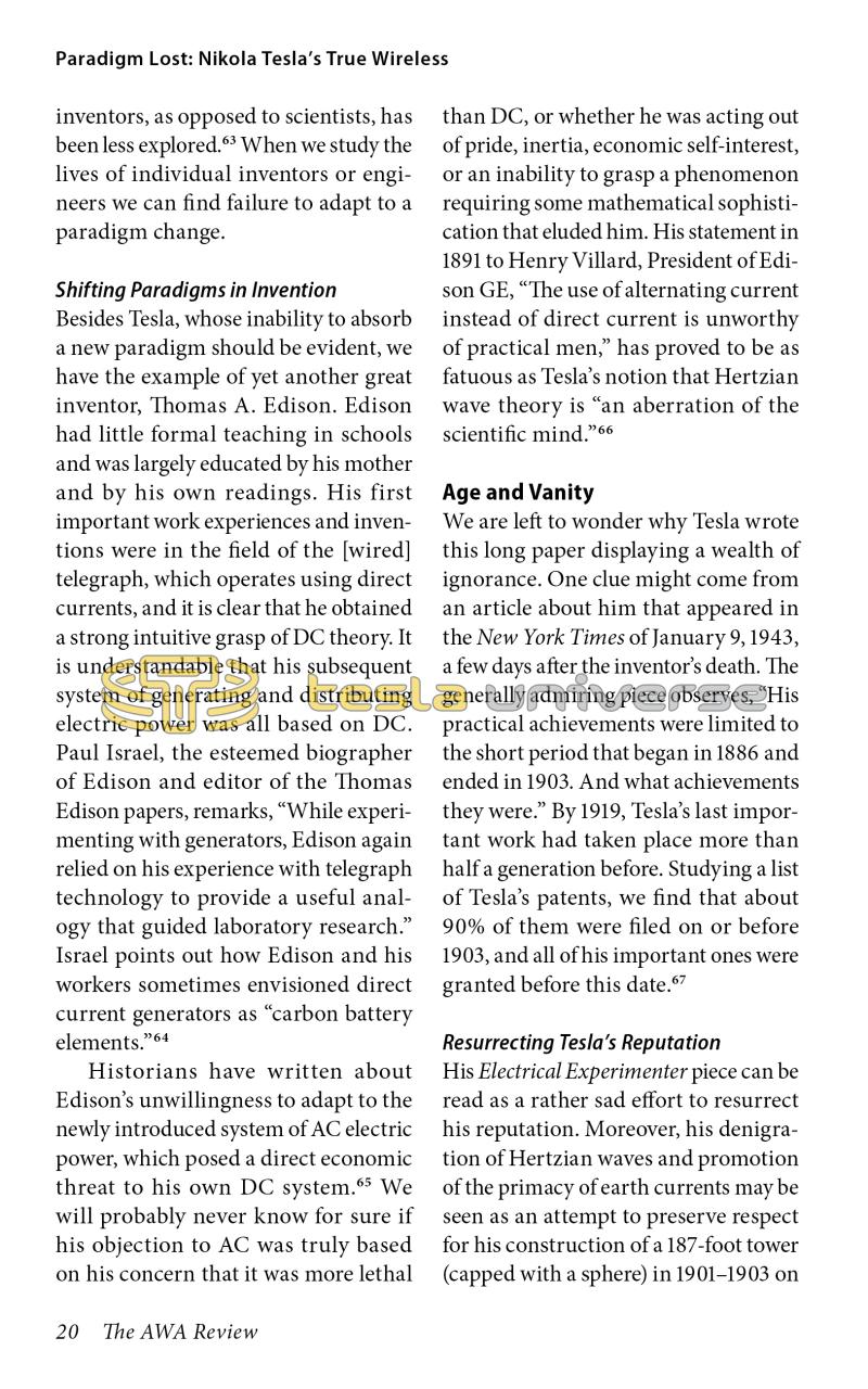 Paradigm Lost: Nikola Tesla's True Wireless - Page 20