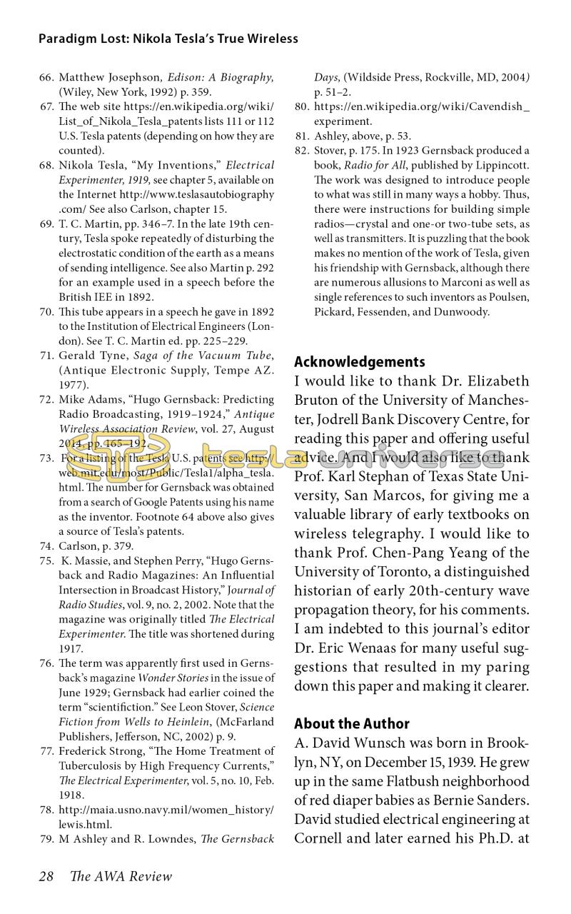 Paradigm Lost: Nikola Tesla's True Wireless - Page 28