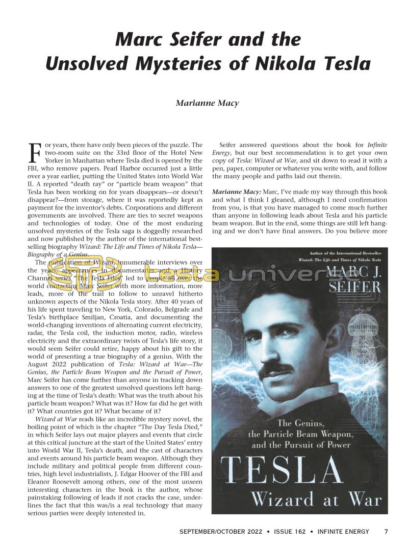 Marc Seifer and the Unsolved Mysteries of Nikola Tesla - Page 7