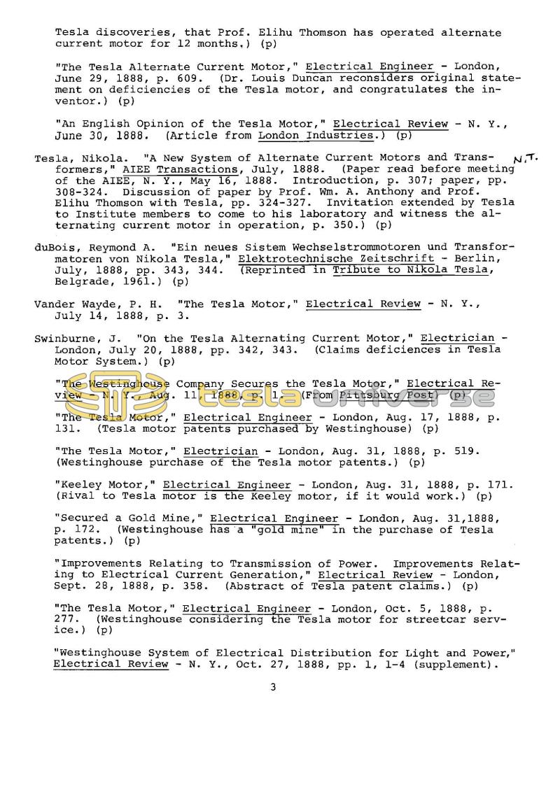 Dr. Nikola Tesla Bibliography - Page 3