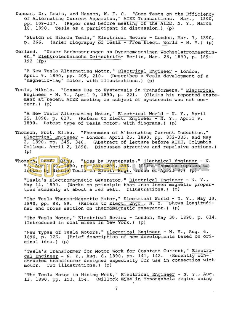 Dr. Nikola Tesla Bibliography - Page 7