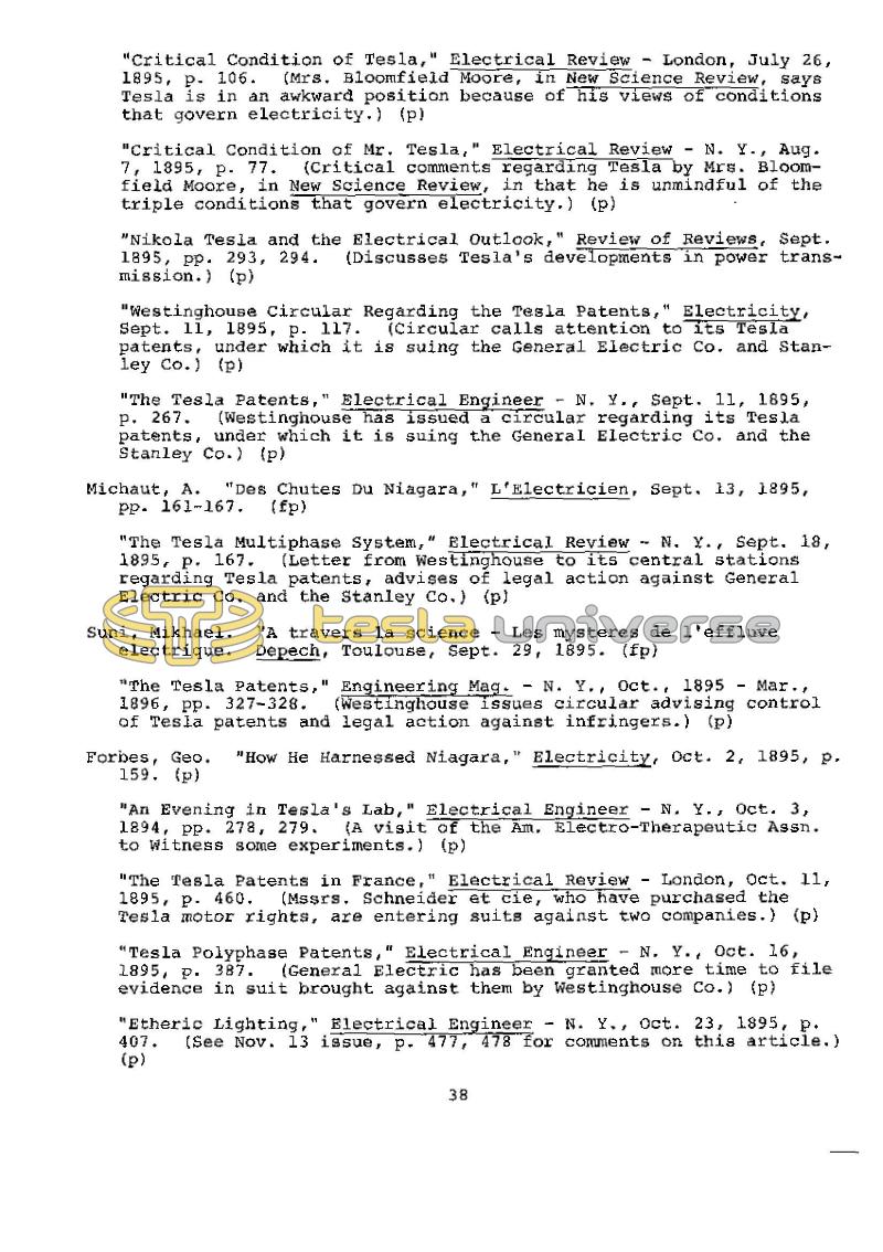 Dr. Nikola Tesla Bibliography - Page 38