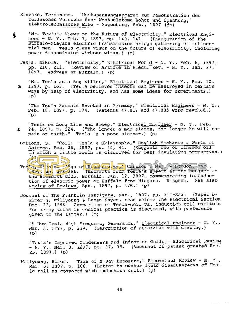 Dr. Nikola Tesla Bibliography - Page 48