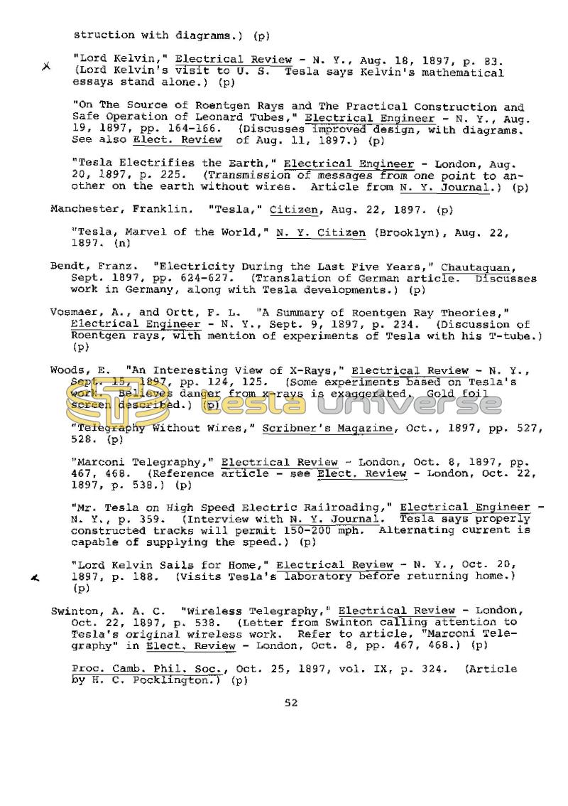 Dr. Nikola Tesla Bibliography - Page 52