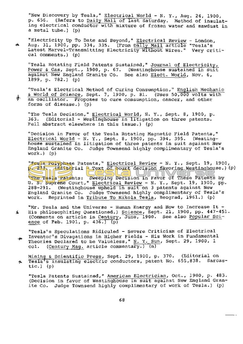 Dr. Nikola Tesla Bibliography - Page 68