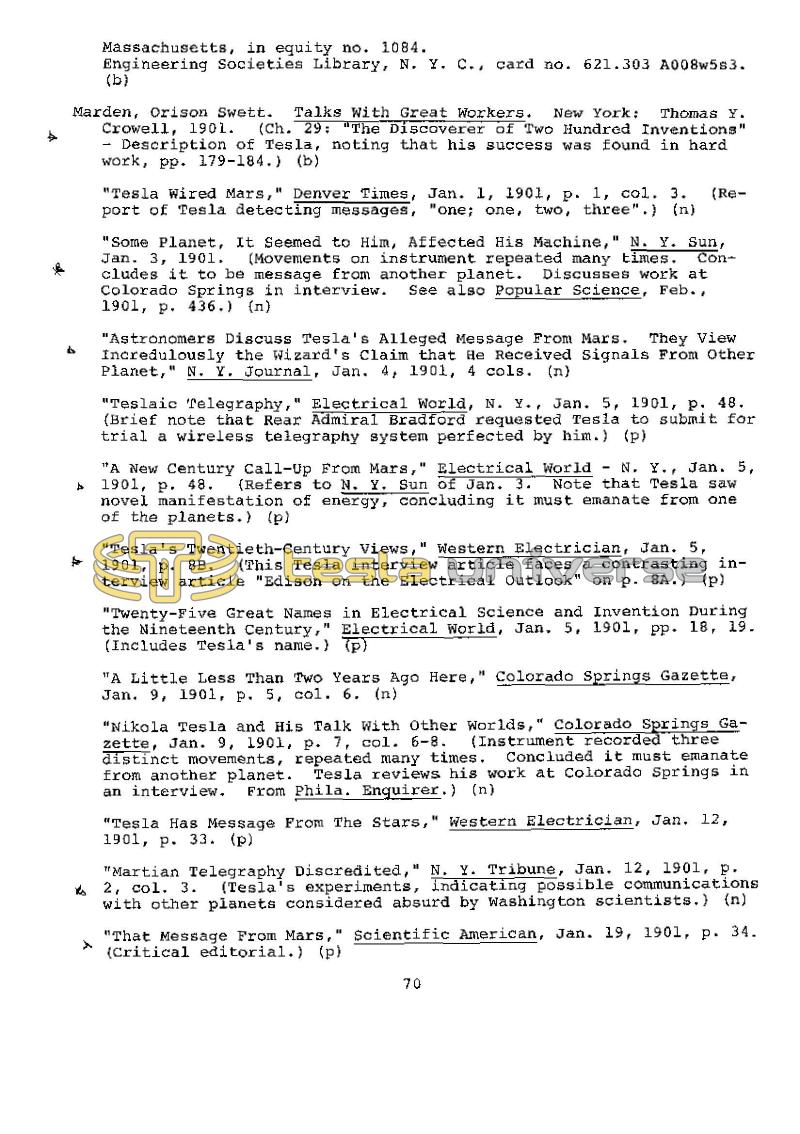 Dr. Nikola Tesla Bibliography - Page 70
