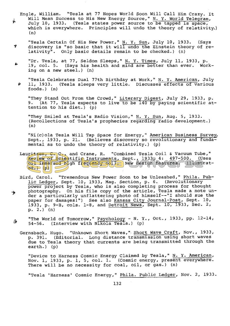 Dr. Nikola Tesla Bibliography - Page 132