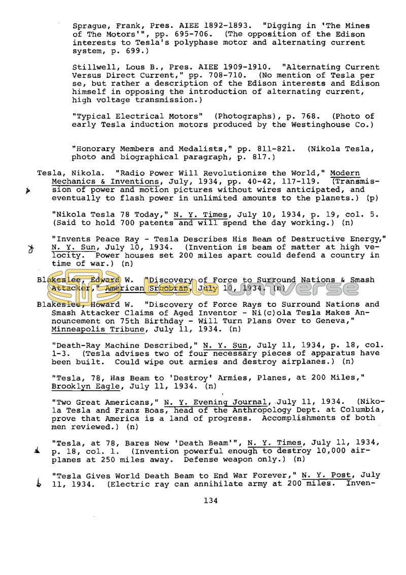 Dr. Nikola Tesla Bibliography - Page 134