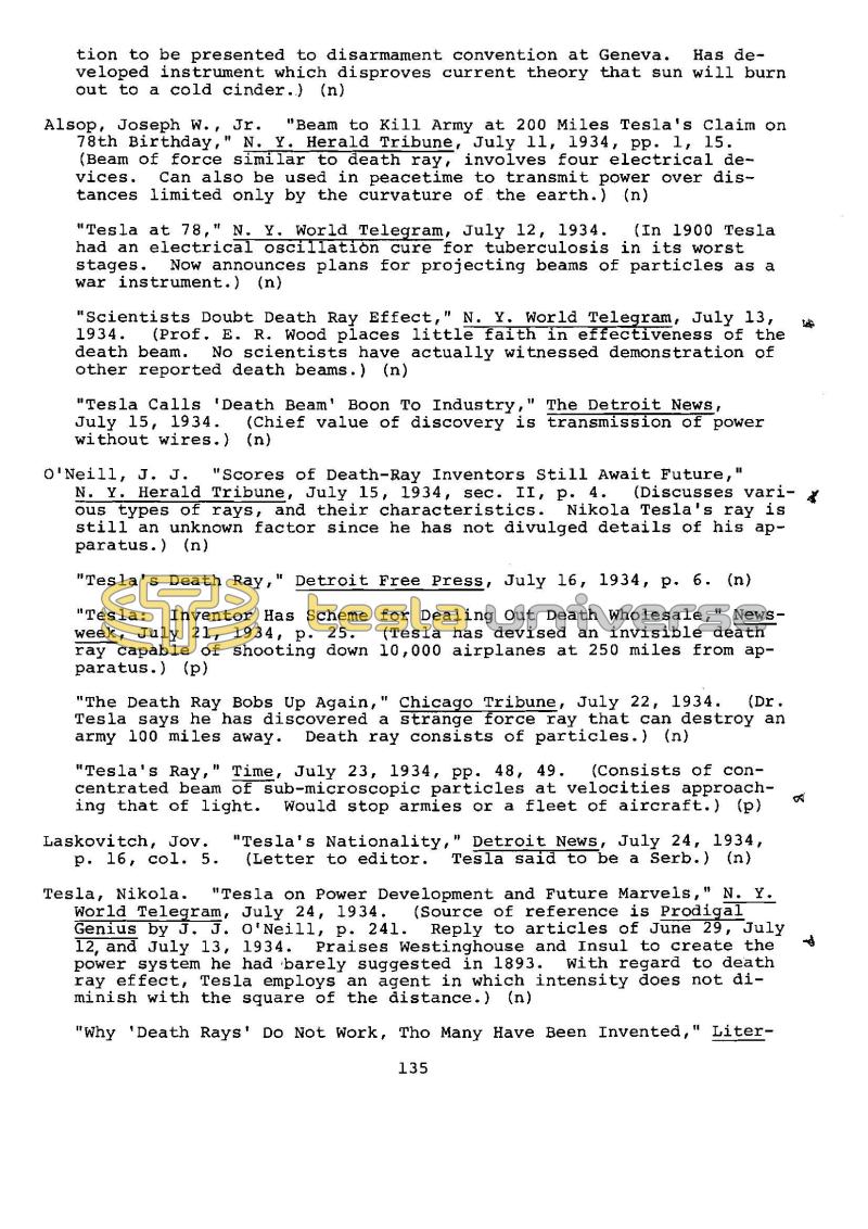 Dr. Nikola Tesla Bibliography - Page 135