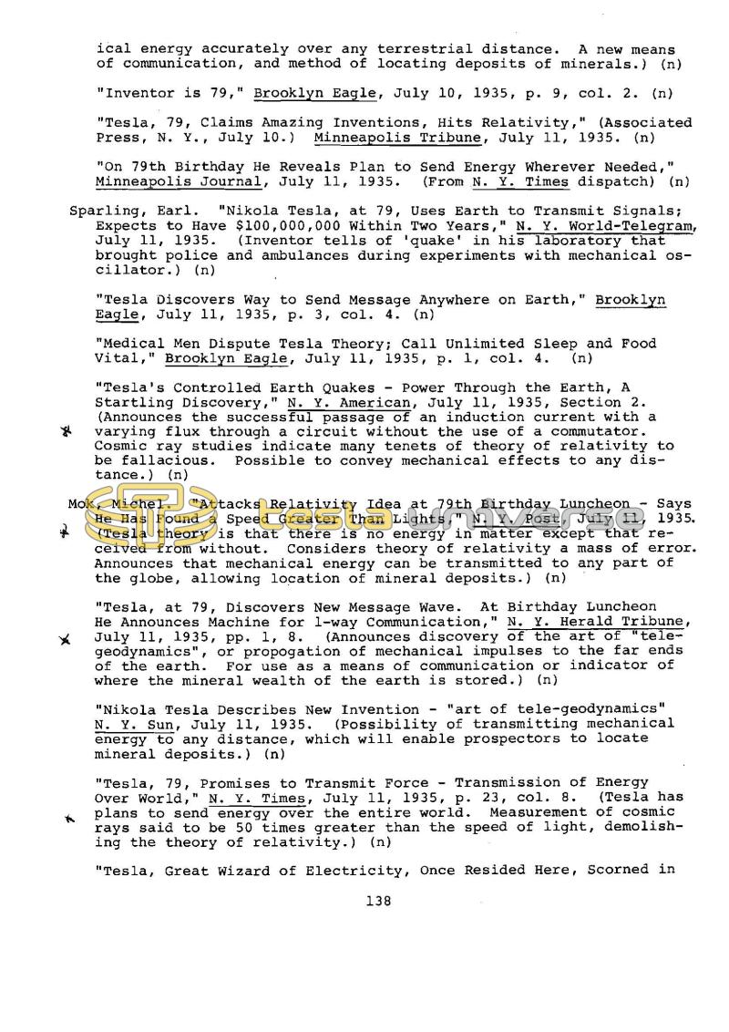 Dr. Nikola Tesla Bibliography - Page 138