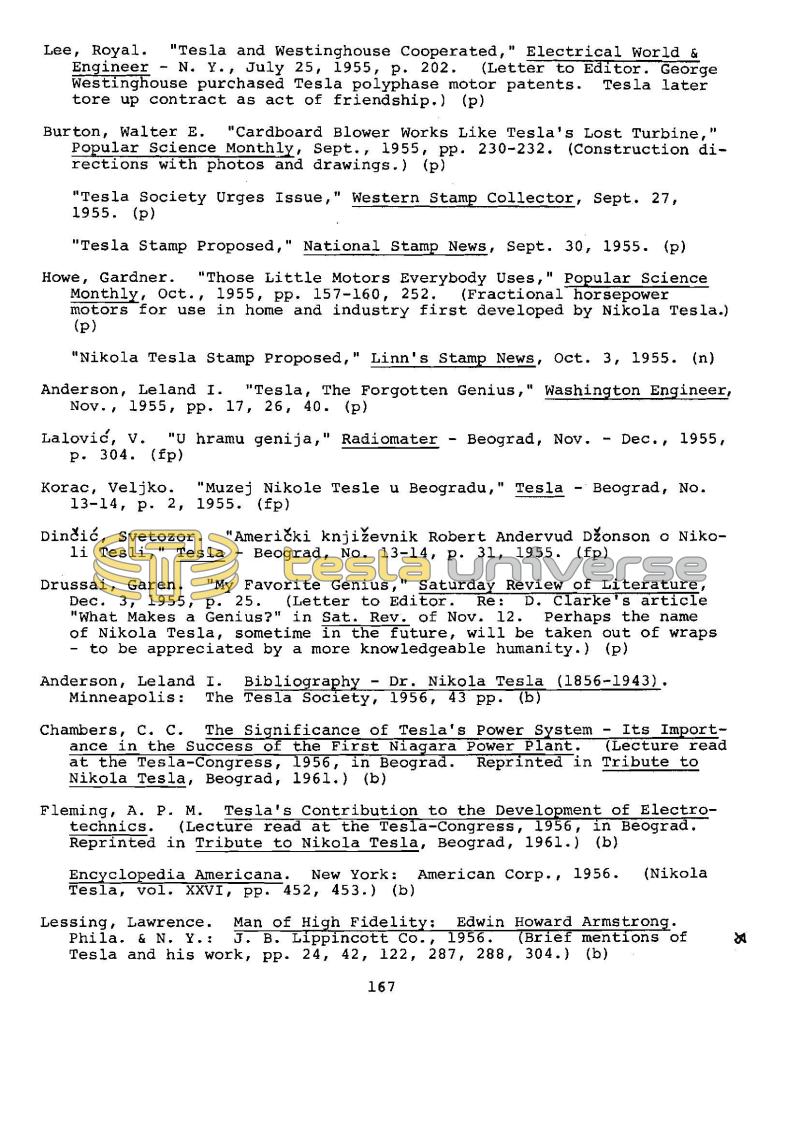 Dr. Nikola Tesla Bibliography - Page 167