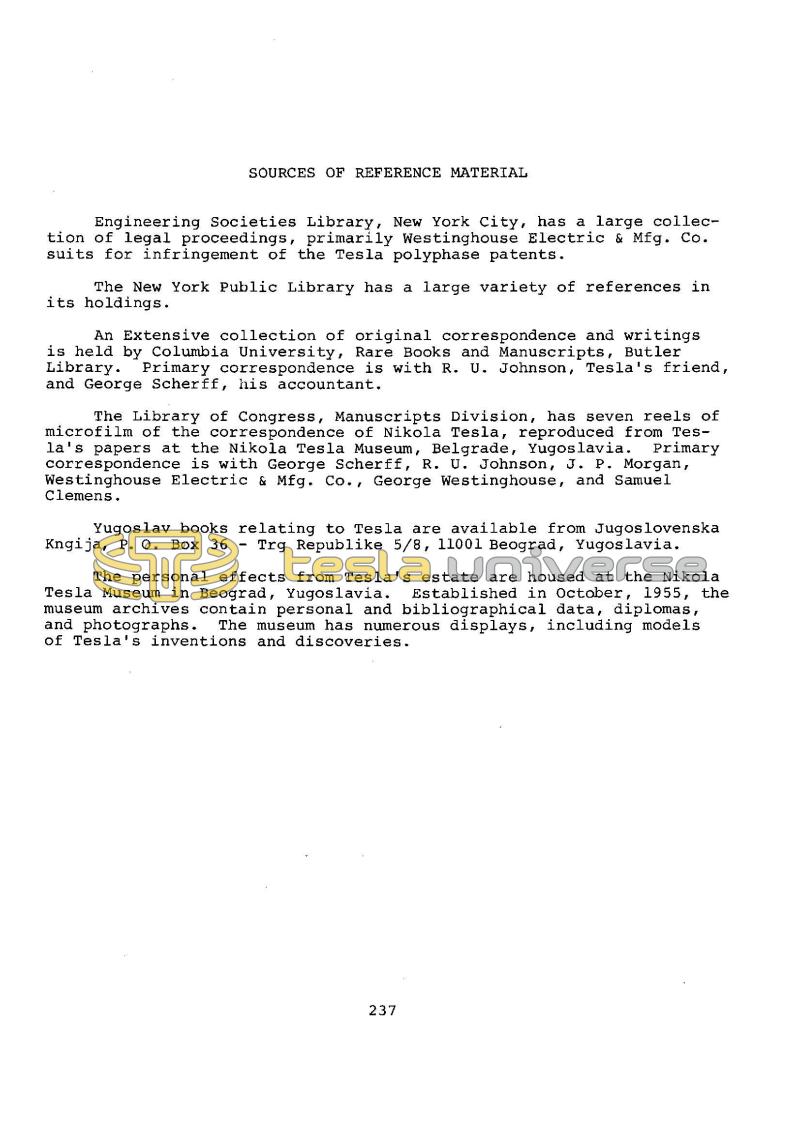Dr. Nikola Tesla Bibliography - Page 237