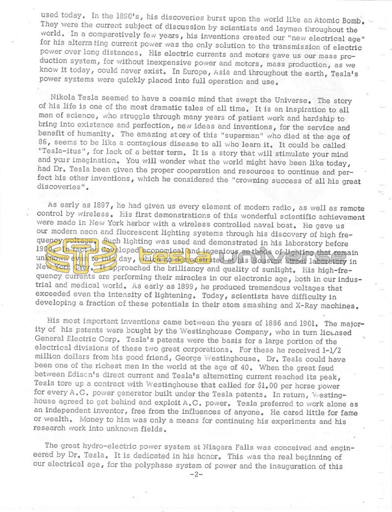 Dr. Nikola Tesla: The Forgotten Super Man of Our Industrial Age - Page 2