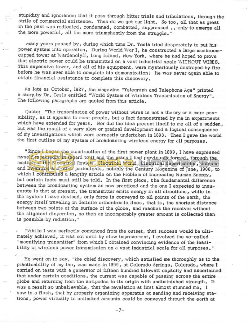 Dr. Nikola Tesla: The Forgotten Super Man of Our Industrial Age - Page 7