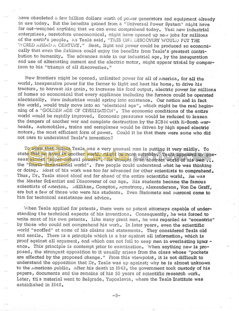 Dr. Nikola Tesla: The Forgotten Super Man of Our Industrial Age - Page 9