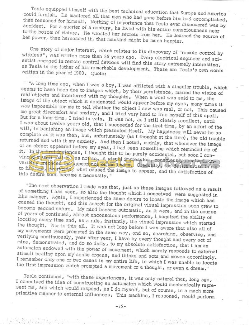 Dr. Nikola Tesla: The Forgotten Super Man of Our Industrial Age - Page 12