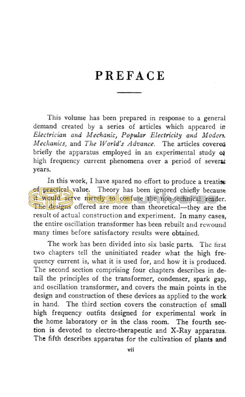 High Frequency Apparatus - Page vii