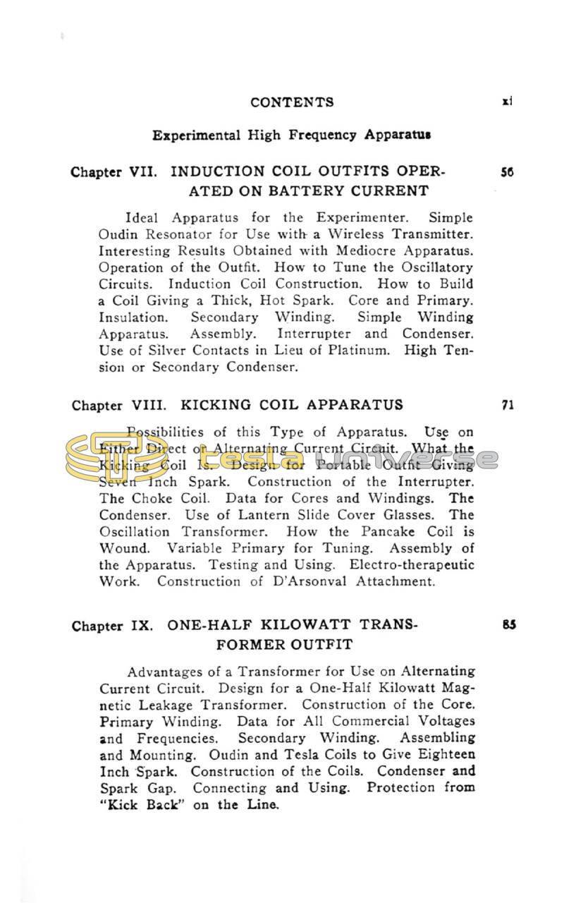 High Frequency Apparatus - Page xi