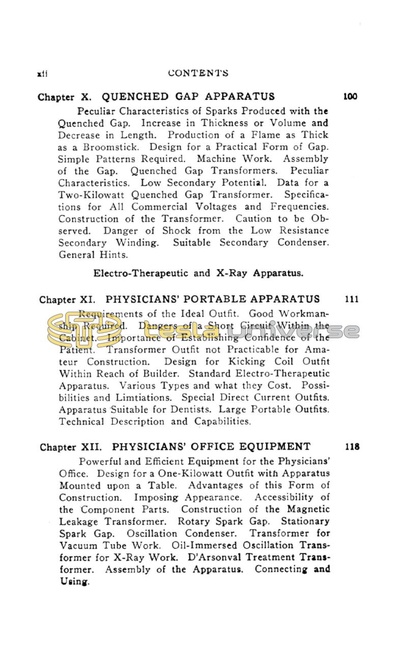 High Frequency Apparatus - Page xii