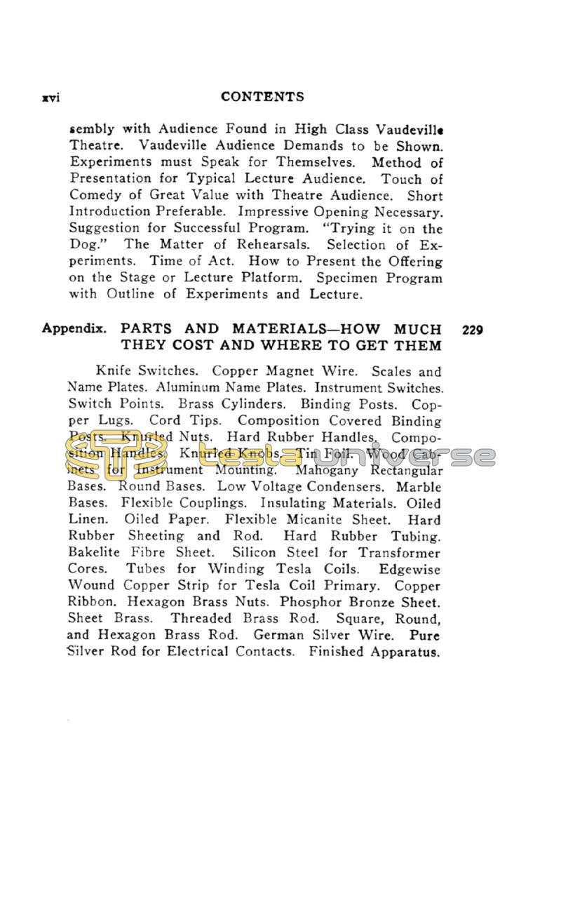 High Frequency Apparatus - Page xvi