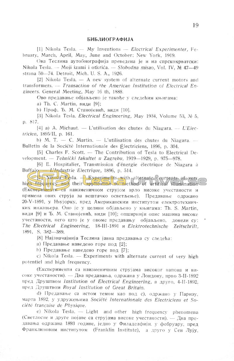 Nikola Tesla and His Works - On the Occasion of the Eightieth Anniversary - Page 19