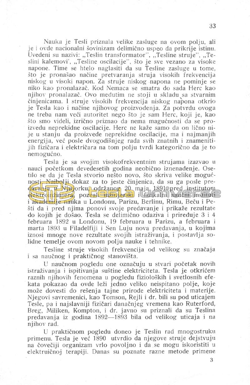 Nikola Tesla and His Works - On the Occasion of the Eightieth Anniversary - Page 33