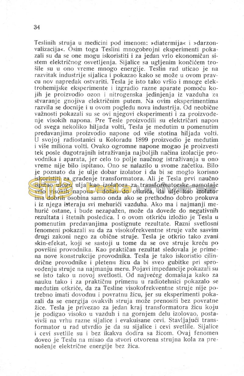 Nikola Tesla and His Works - On the Occassion of the Eightieth Anniversary - Page 34