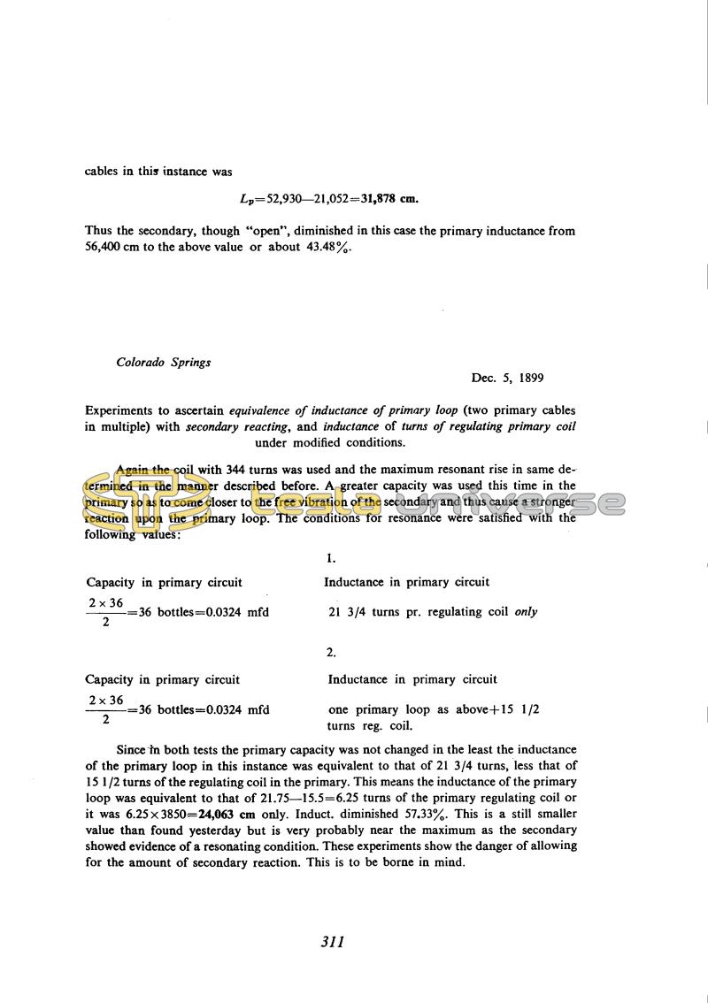 Nikola Tesla: Colorado Springs Notes, 1899-1900 - Page 311