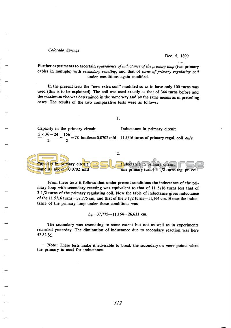 Nikola Tesla: Colorado Springs Notes, 1899-1900 - Page 312