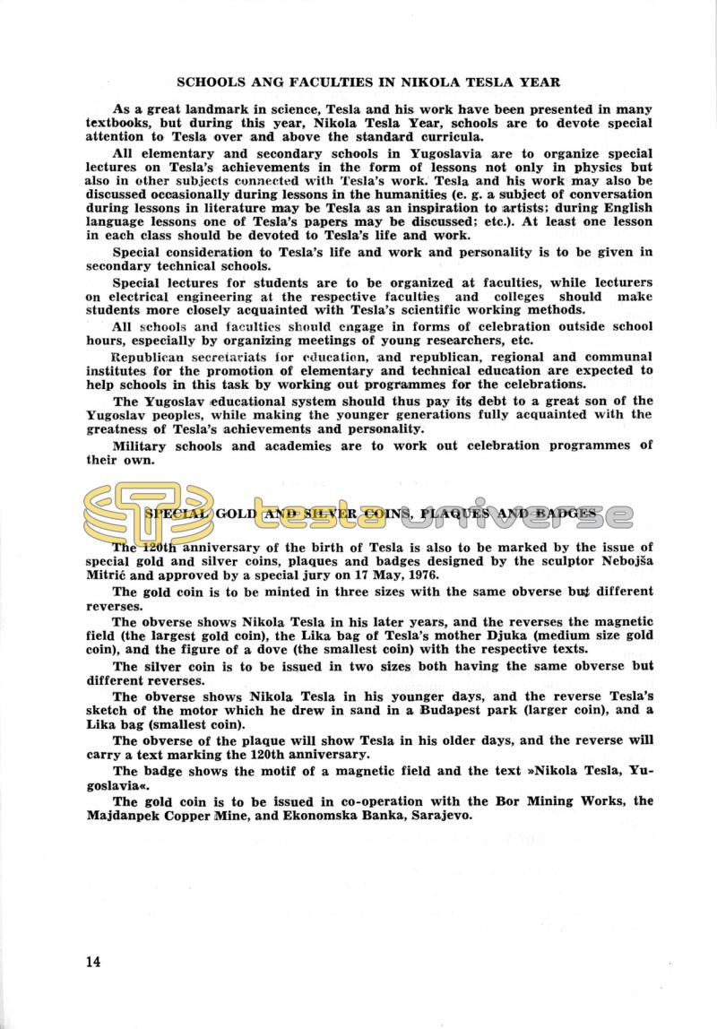 Nikola Tesla: Programme of Celebrations (1976) - Page 14