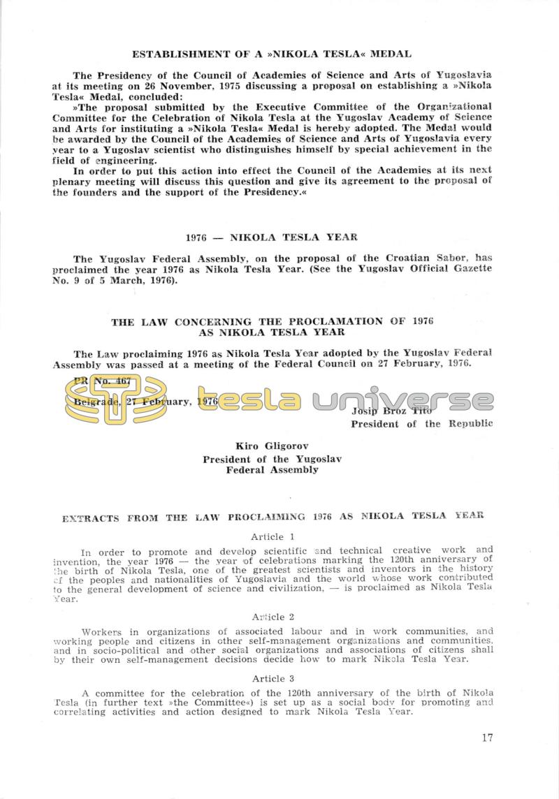 Nikola Tesla: Programme of Celebrations (1976) - Page 17