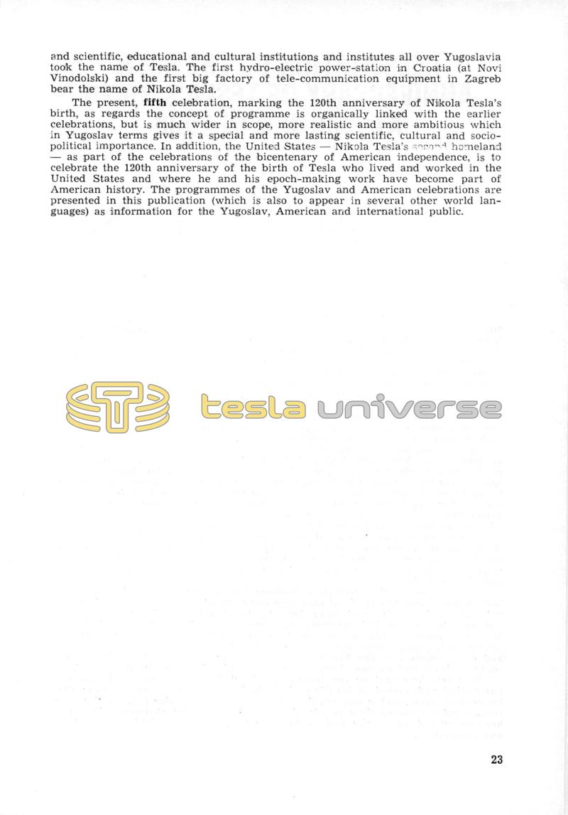 Nikola Tesla: Programme of Celebrations (1976) - Page 23