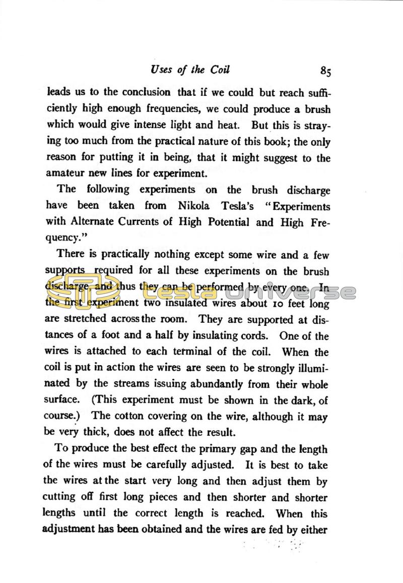 The Tesla High Frequency Coil: Its Construction and Uses - Page 85