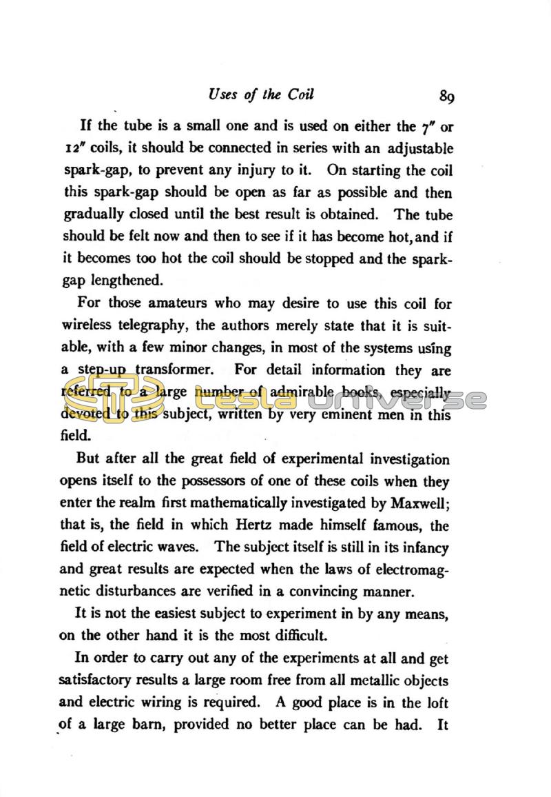 The Tesla High Frequency Coil: Its Construction and Uses - Page 89