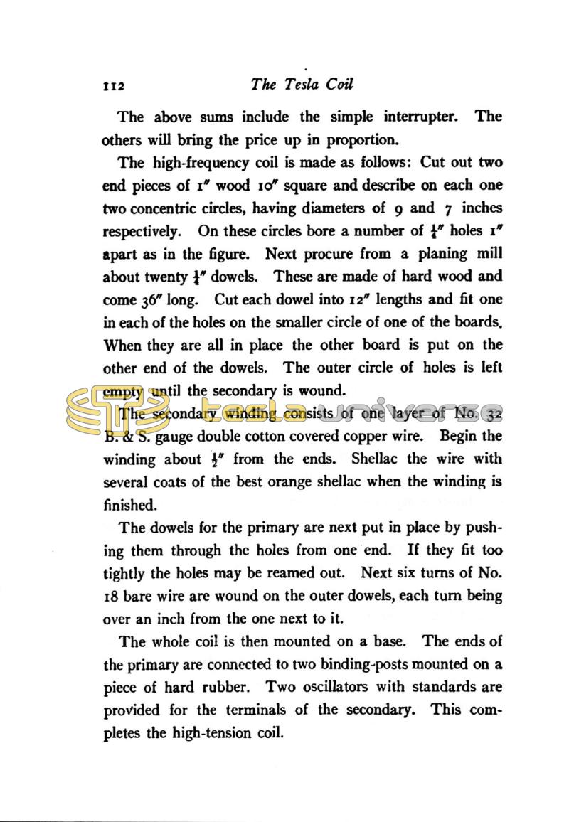 The Tesla High Frequency Coil: Its Construction and Uses - Page 112
