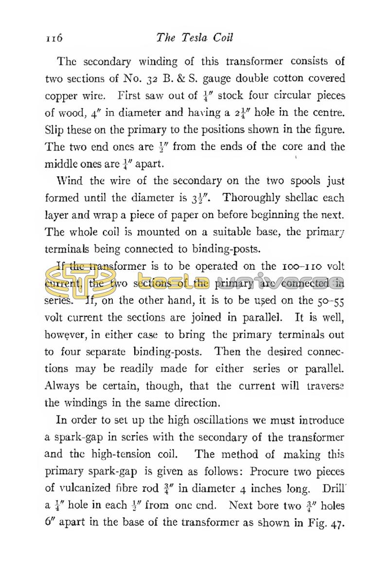 The Tesla High Frequency Coil: Its Construction and Uses - Page 116