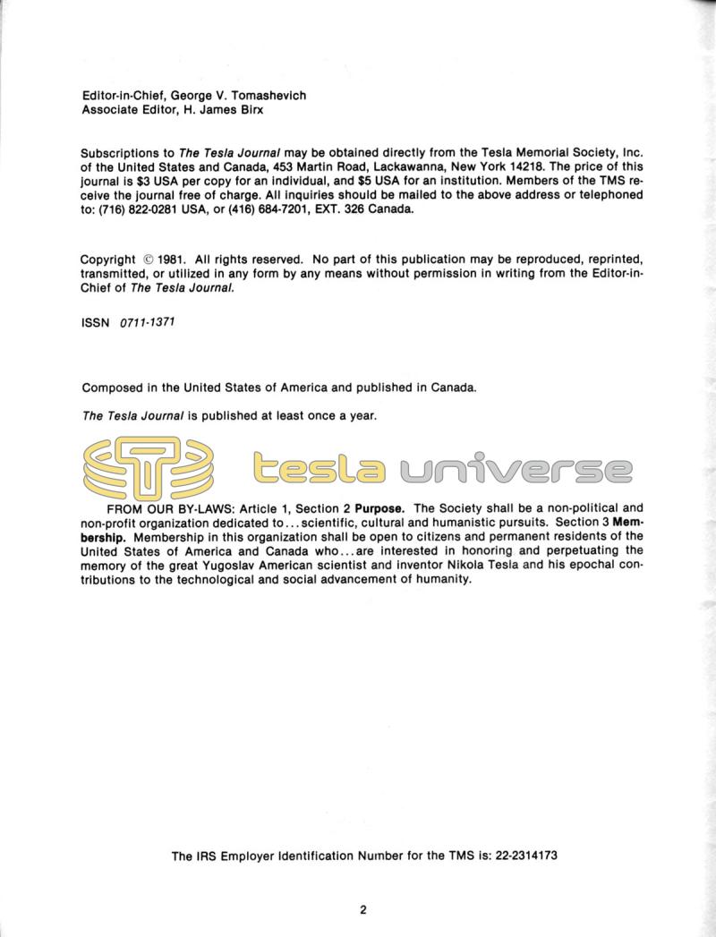 The Tesla Journal - Number 1 - 1981 - Page 2