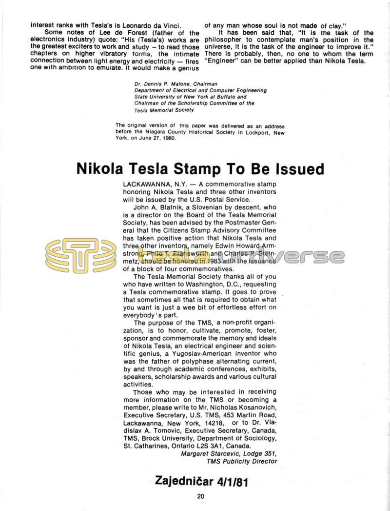 The Tesla Journal - Number 1 - 1981 - Page 20
