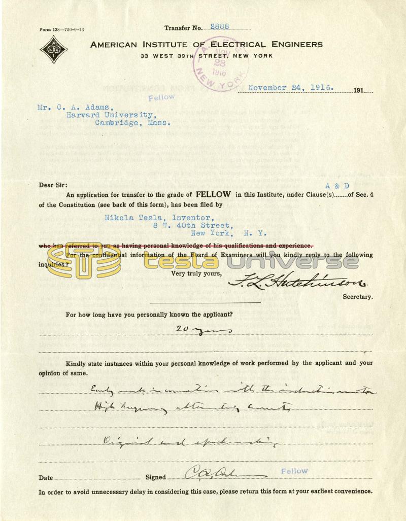 Nikola Tesla AIEE Fellowship References - Page 2