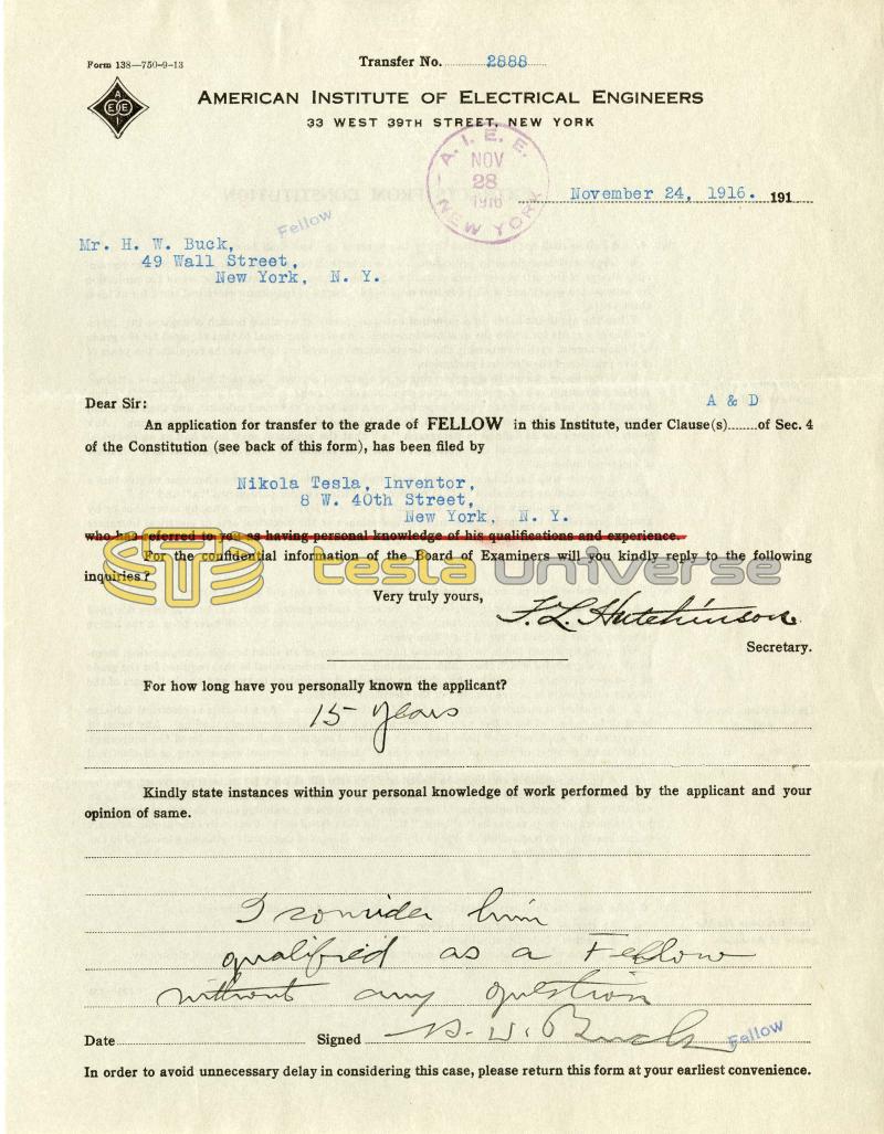 Nikola Tesla AIEE Fellowship References - Page 3