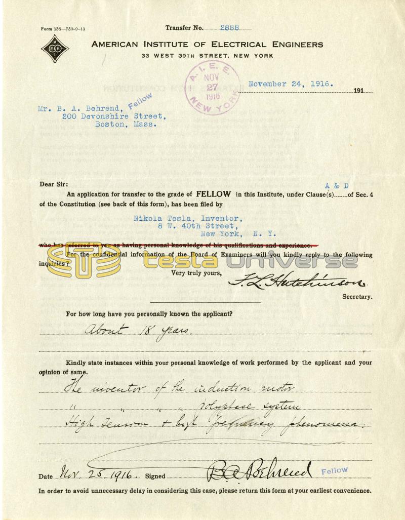 Nikola Tesla AIEE Fellowship References - Page 4