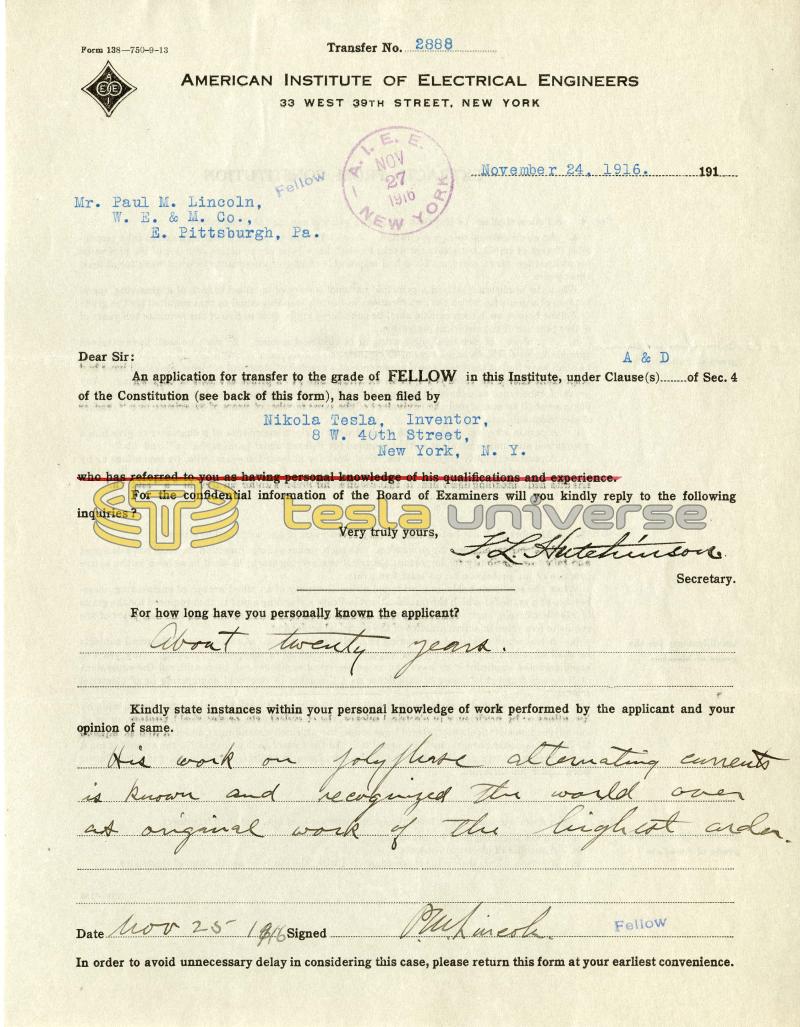 Nikola Tesla AIEE Fellowship References - Page 7