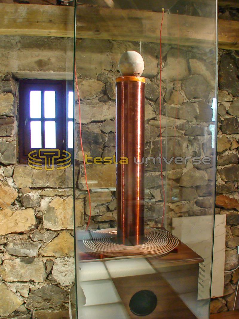 Tesla coil inside the replica home of Tesla in Smiljan, Croatia
