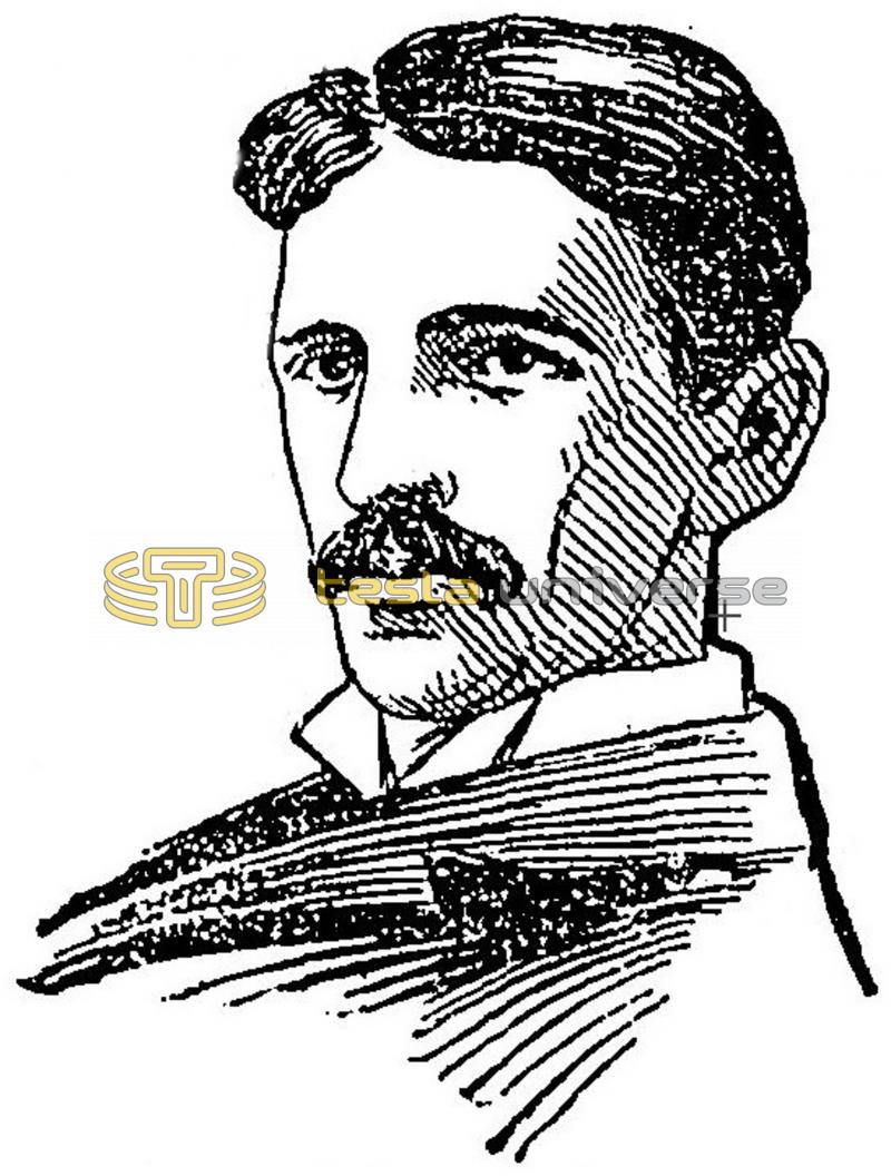Newspaper Drawing of Nikola Tesla.